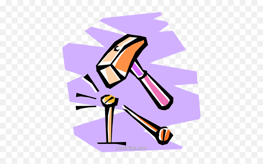 Cartoon Clipart Hammer and Nails by lineartestpilot #1802085