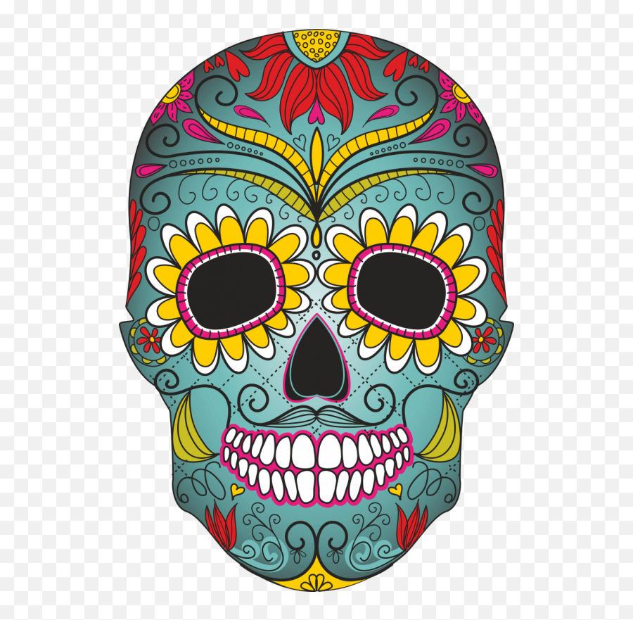 Calavera Clip Art Transprent - Day Of The Dead Skull Clipart Colorful Day Of The Dead Skulls Designs Png,Calavera Png