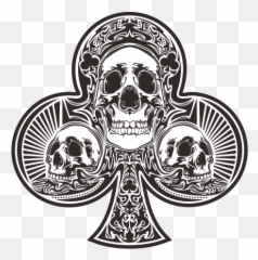 Printed Vinyl Ace Of Spades Black Skulls Stickers Factory - Playing Card png