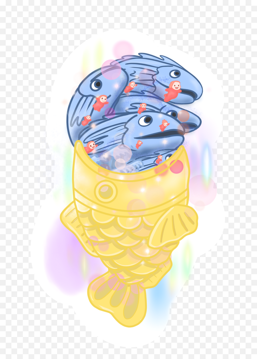 Adorable Taiyaki Ice Cream Chibi Ghibli Sticker Set - Fish Png,Howls Moving Castle Icon