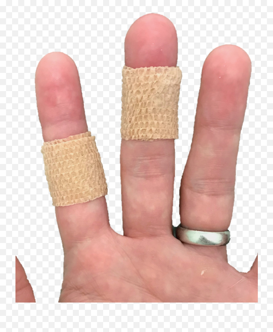 Download Placing Coban Tape Or A Band - Aid Around The Joint Tape Trigger Finger Png,Bandaid Png