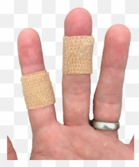 Download Placing Coban Tape Or A Band - Aid Around The Joint Tape Trigger Finger Png,Bandaid Png