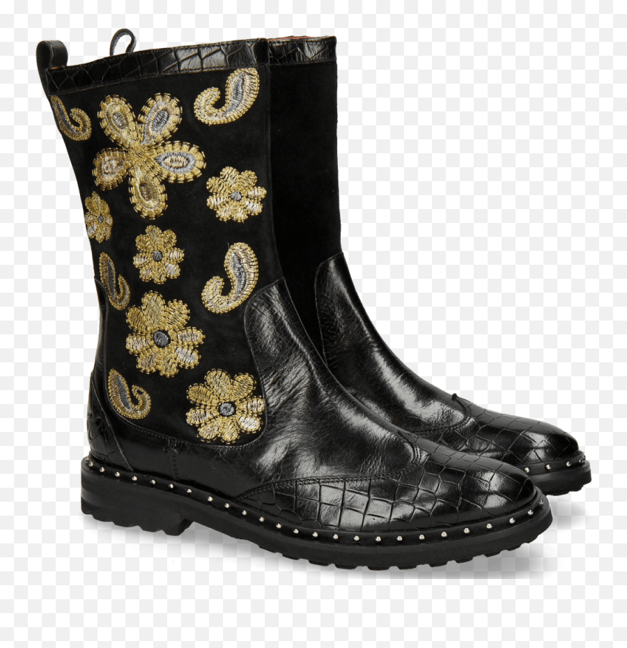 Amelie 39 Crock Black Lima Embrodery Paisley Melvin - Work Boots Png,Paisley Png