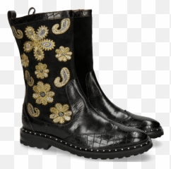 Amelie 39 Crock Black Lima Embrodery Paisley Melvin - Work Boots Png,Paisley Png