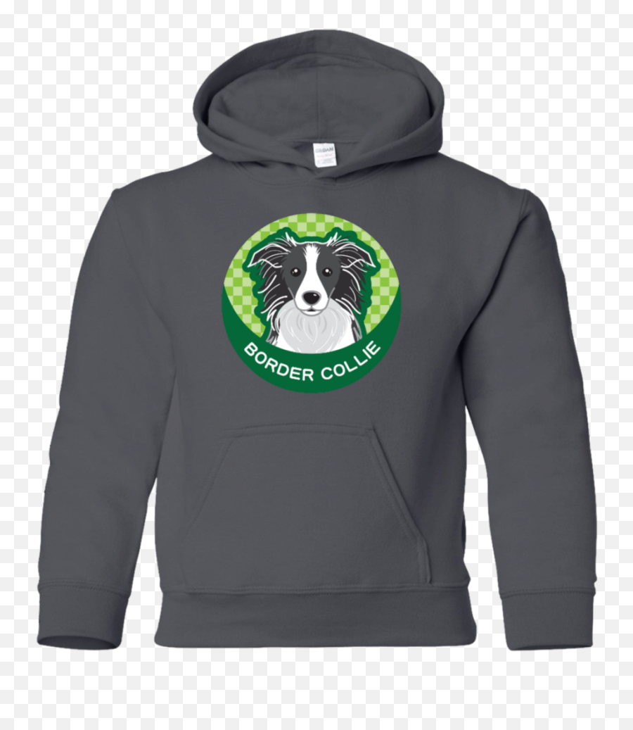 Border Collie Round Dog Logo - Youth Pullover Hoodie Hoodie Png,Dog Logo