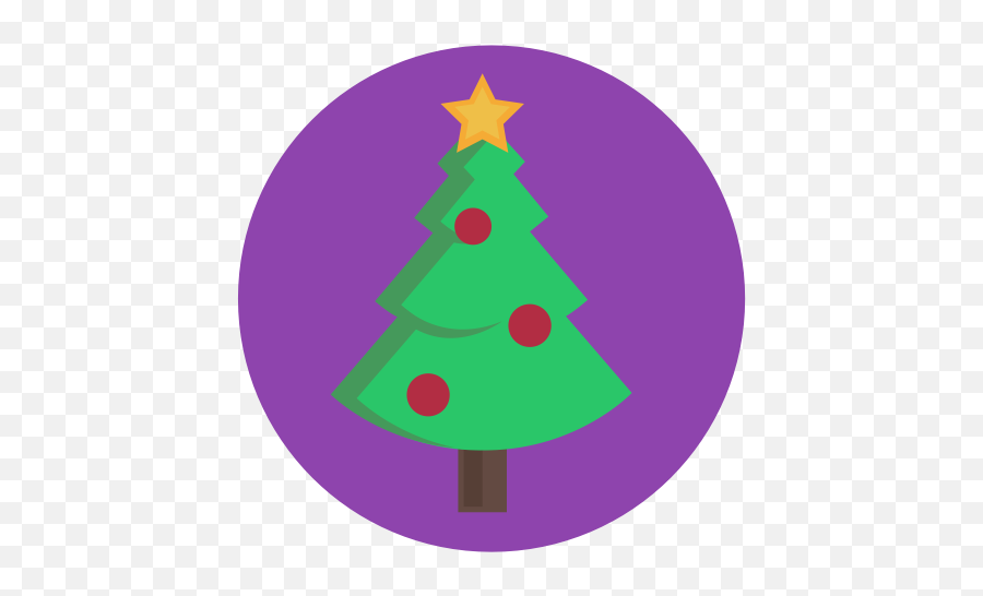 Bauble Christmas Decorated Evergreen Star Tree Icon - Christmas Tree Png,Evergreen Png
