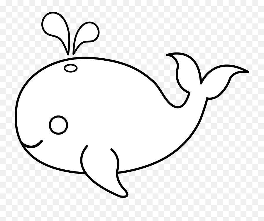 Simple Fish Outline Clipart Free Clip - Whale Clipart Black And White Png,Fish Outline Png