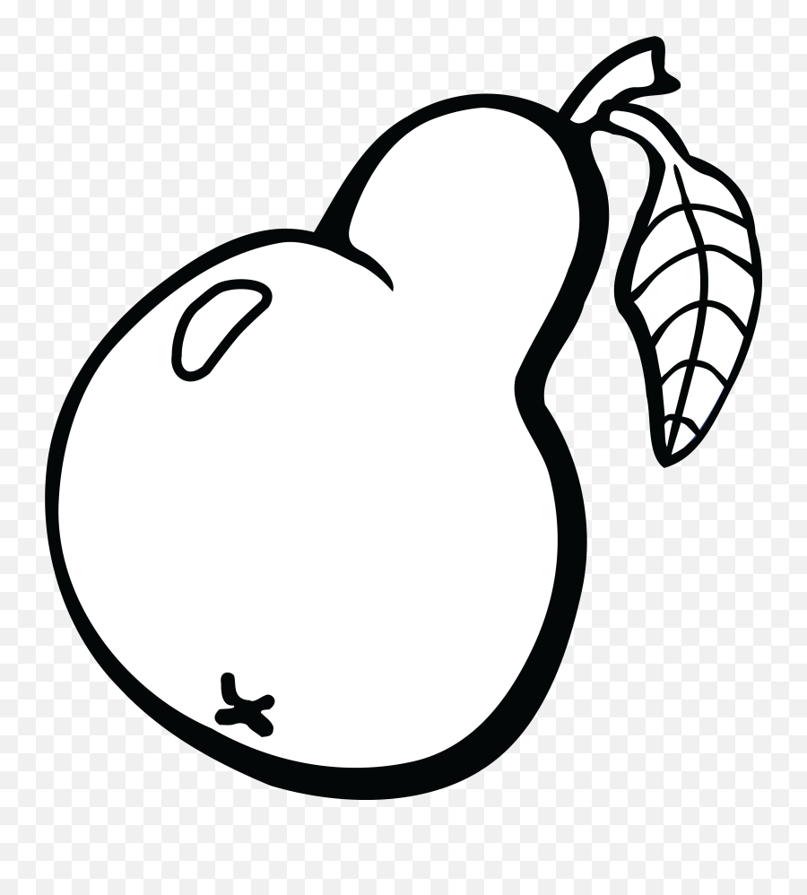 Pear Clipart Black And White Png - Free Clipart Pear,Pear Png