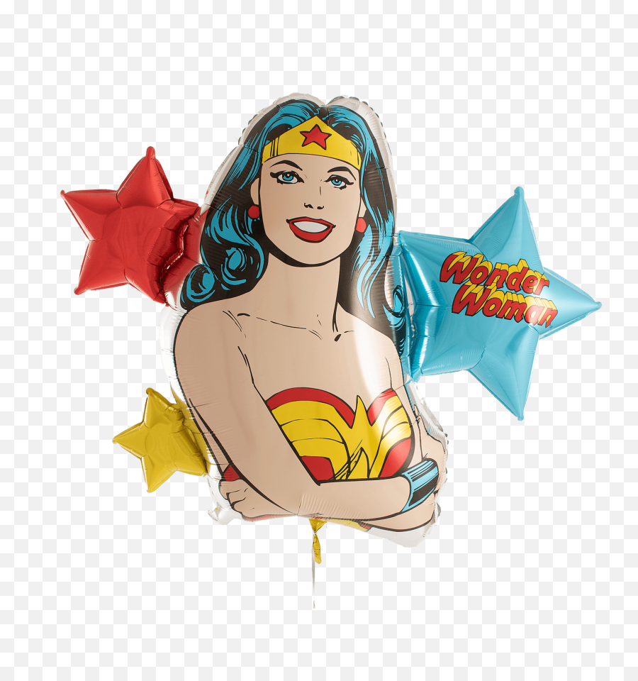Wonder Woman Personalised Helium Filled Balloon Bouquet - Wonder Woman Foil Balloon Png,Wonder Woman Png