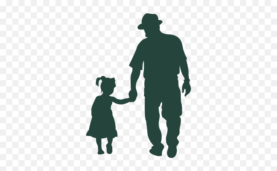 Grandpa Granddaughter Walking Silhouette - Transparent Png Abuelo Y Nieta Png,People Walking Silhouette Png