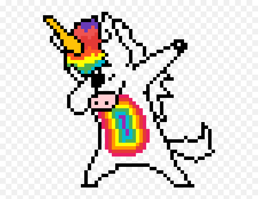 Pixilart - Dabbing Unicorn By Anonymous Pixel Art Dabbing Unicorn Png,Dabbing Unicorn Png