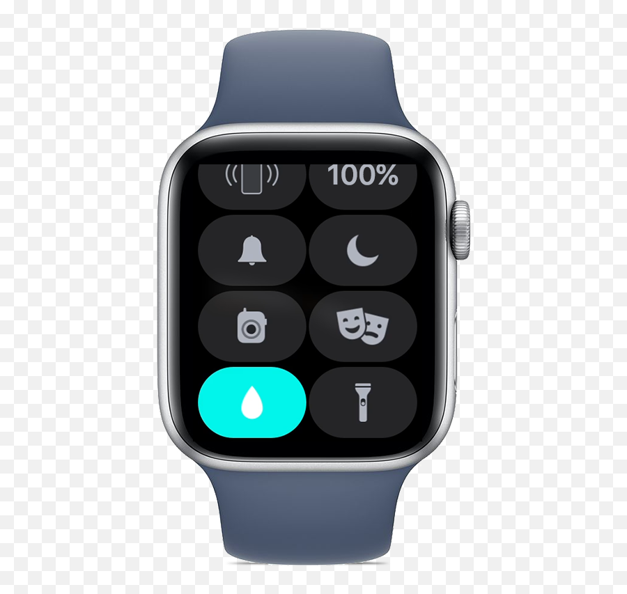 How To Use Water Lock And Eject From Your Apple Watch - Linen Blue Apple Watch Band Png,Water Transparent