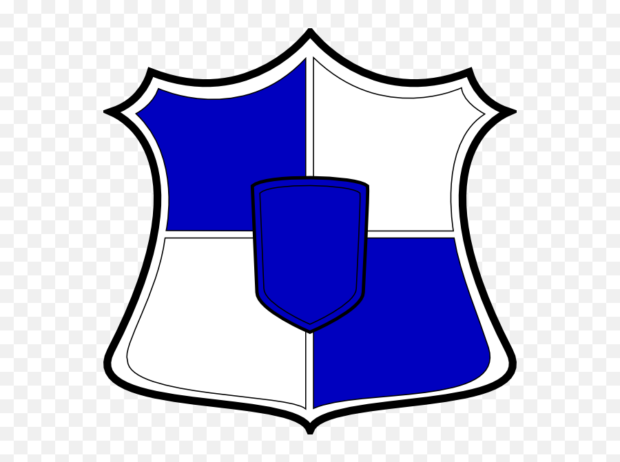 Shield Blue White Clip Art - Blue And White Shield Blue And White Shield Png,Blank Shield Logo