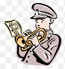 Salvation Army Trumpet Player Royalty Free Vector Clip Art - Soldier Playing Trumpet png
