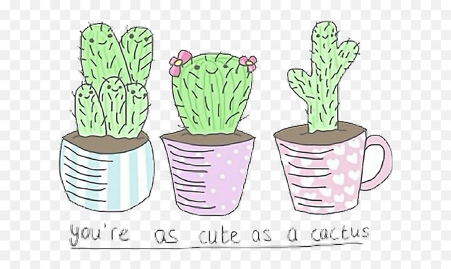 Cute Cactus - Cactus Drawing Hd Png Download Original Cute Diy Drawn Cactuses,Cute Cactus Png