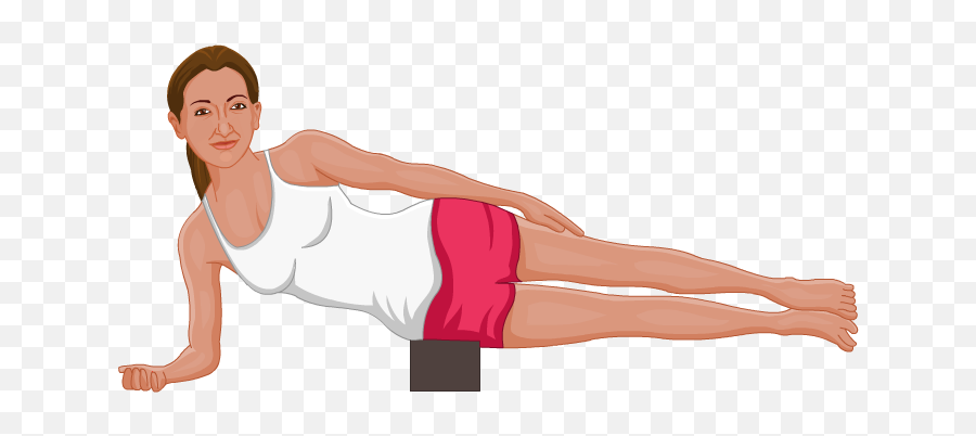 Download Side Plank Pose With A Block - Plank Full Size Illustration Png,Plank Png