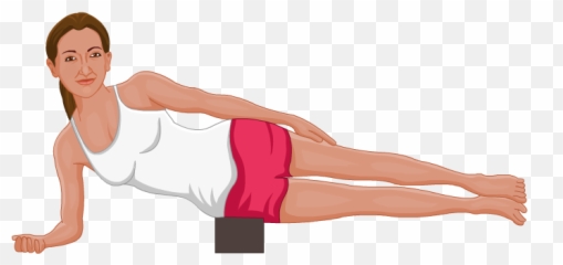 Download Side Plank Pose With A Block - Full Size Illustration png
