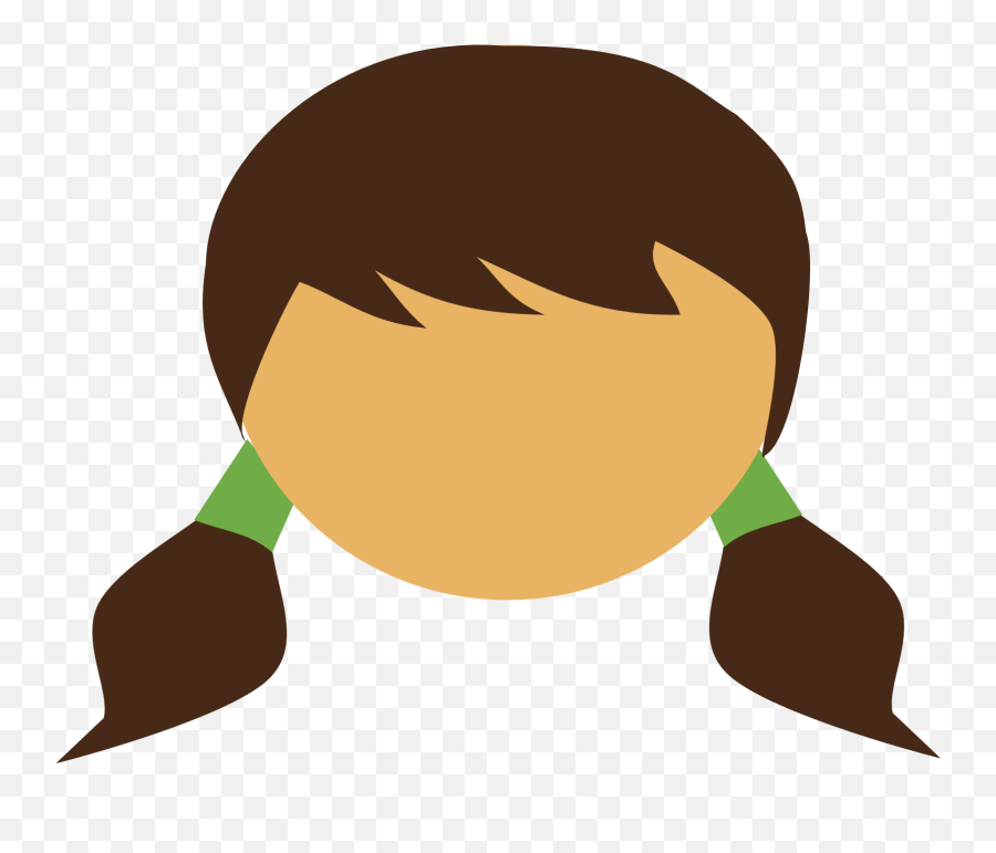 Faceless Child Girlu2019s Head With Pigtails Icon - Blank Face Girl Clipart Png,Child Icon Png