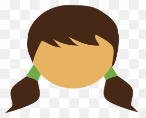 Faceless Child Girlu2019s Head With Pigtails Icon - Blank Girl Clipart png