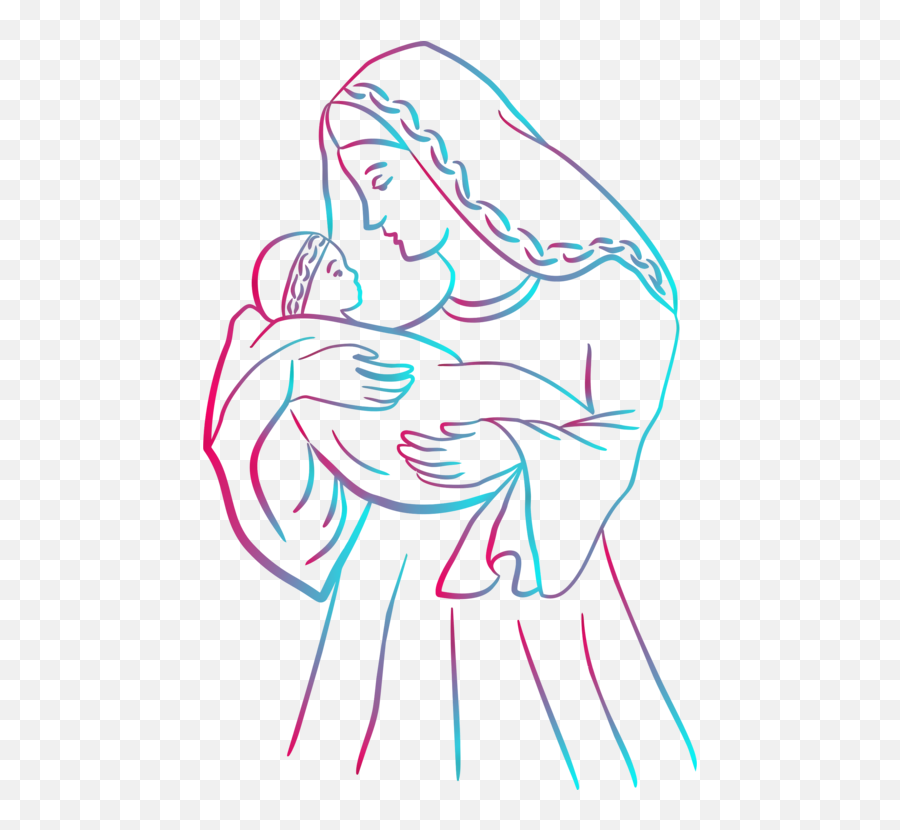 Baby Jesus Png - Easy Mother And Baby Drawing,Baby Jesus Png