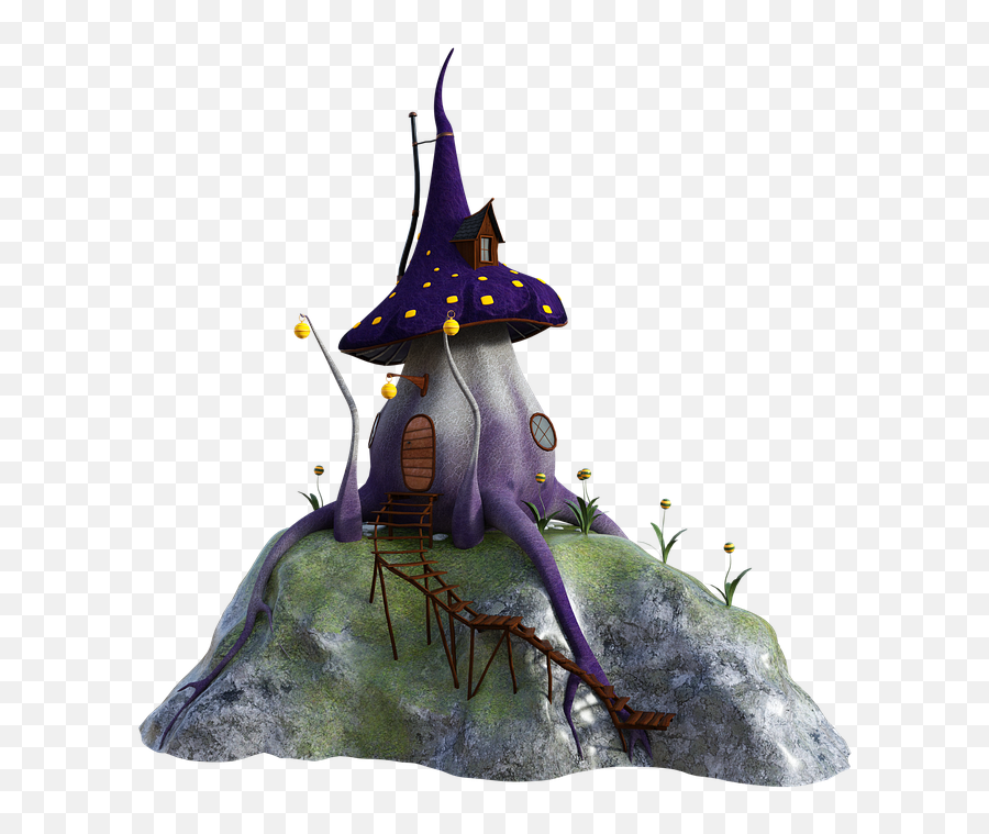 Mushroom Home Purple - Witch Hat Png,Purple Glow Png