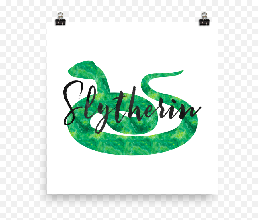Slytherin Hogwarts House Pride Art Print U2013 Literary - Slytherin House Png,Slytherin Logo Png