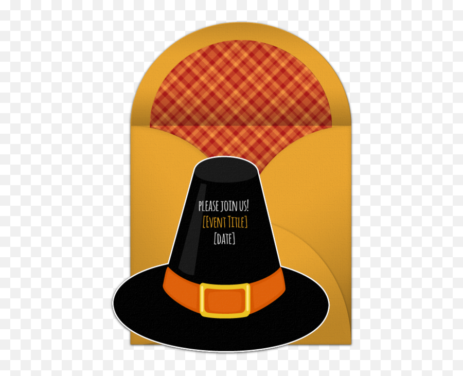 Pilgrim Hat Invitations Thanksgiving Invitation Dinner - Thanksgiving Clip Art Free Png,Pilgrim Hat Transparent