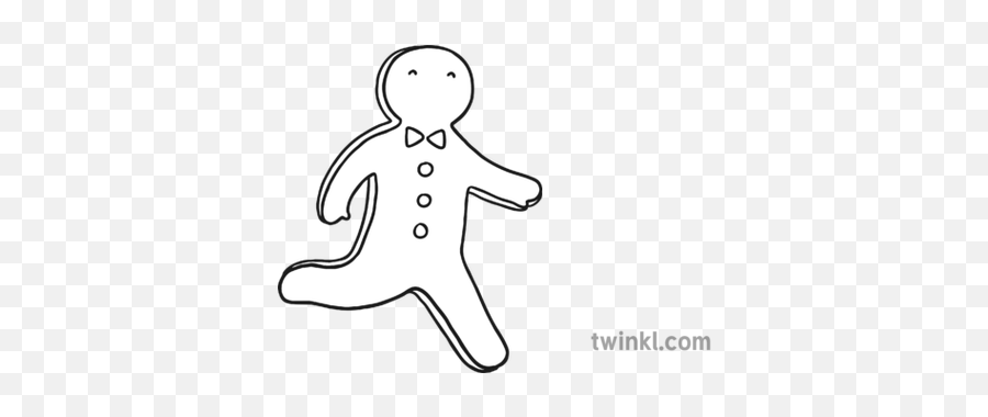 Running Gingerbread Man Black And White Illustration - Twinkl Running Gingerbread Man Black And White Png,Gingerbread Man Transparent