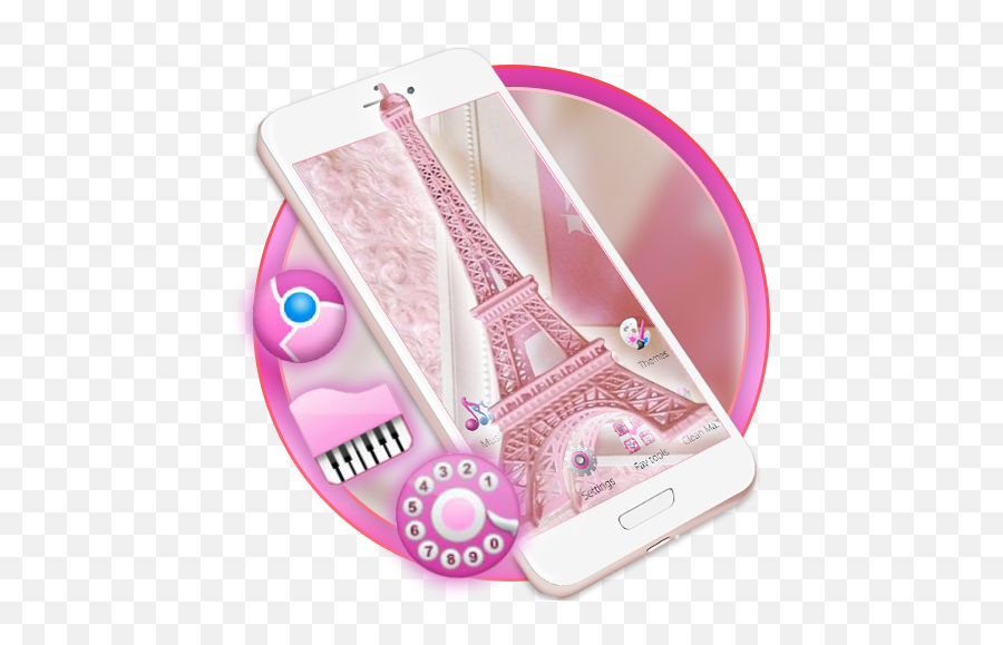 Pink Shiny Eiffel Paris Launcher Theme - Servicio Al Cliente Png,Pink Kik Icon