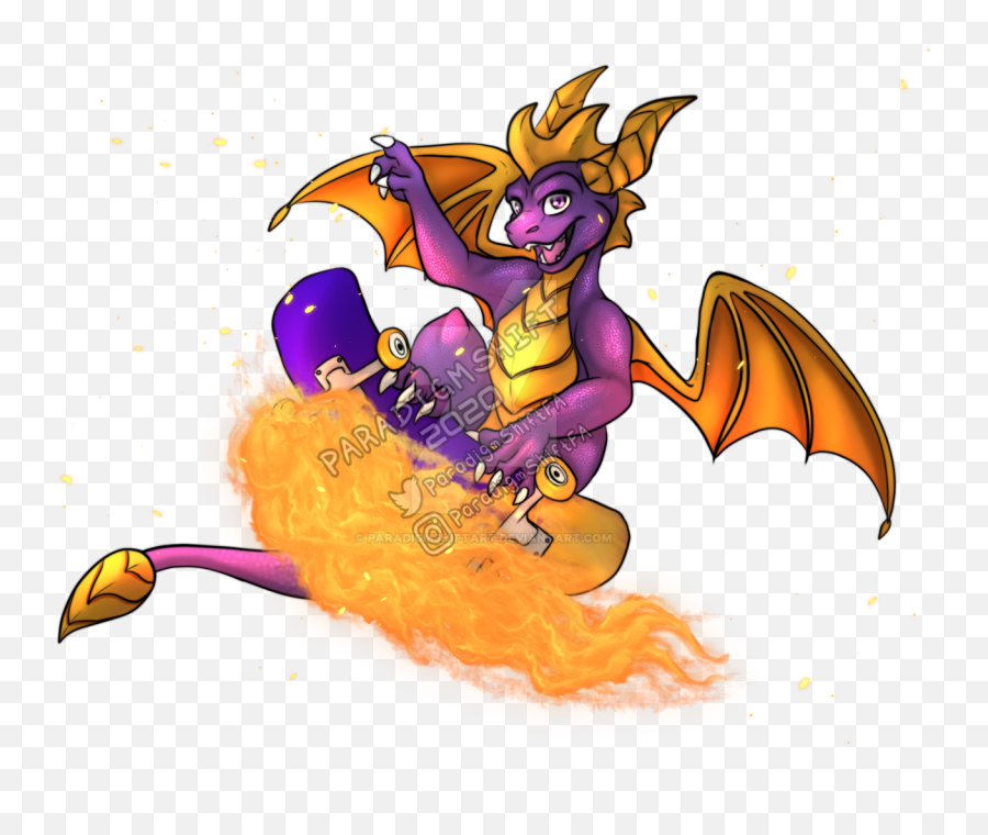Some Spyro Fanart I Made The Other Day To Celebrate Spyrou0027s - Mythical Creature Png,Spyro Icon