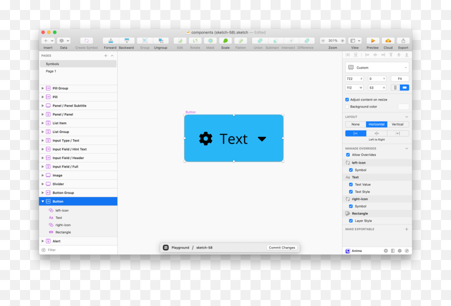 Using Smart Layout In Sketch Creating Simple And Complex - Fluid Layout Sketch Button Png,Enlarge Icon
