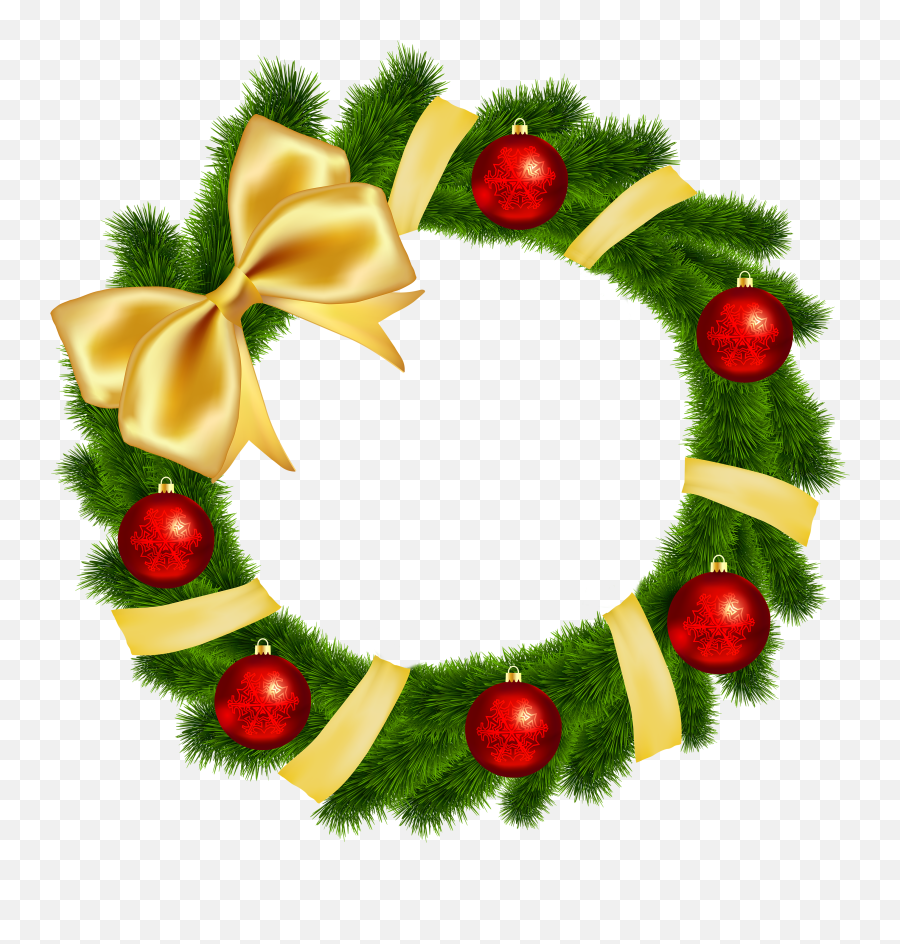 Png Hd Christmas Wreath Transparent Gold Bow Background