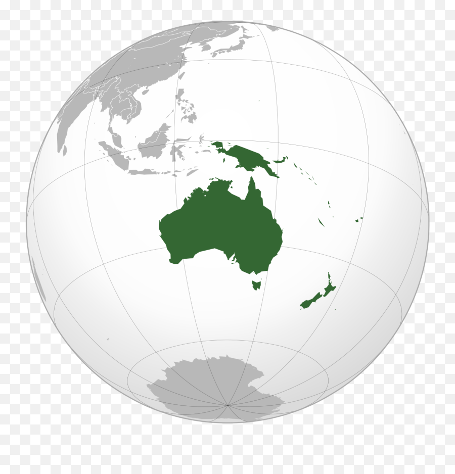 Oceania - Wikipedia Australia Map On Globe Png,The World Png