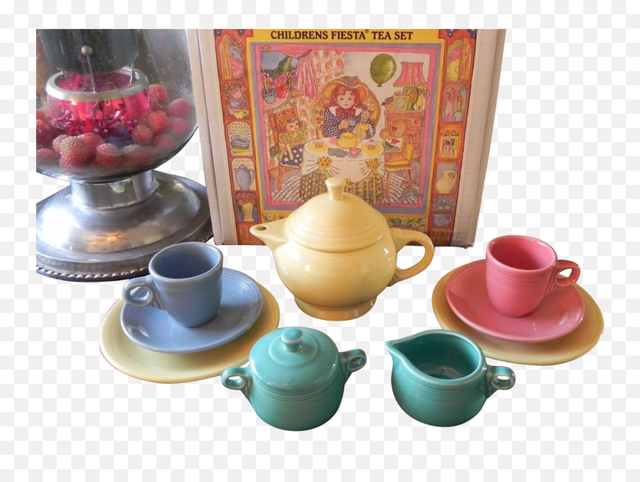 Download Nib My First Fiesta Ware Tea Set 2 Cup Teapot Cups - Saucer Png,Tea Set Png