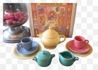 Download Nib My First Fiesta Ware Tea Set 2 Cup Teapot Cups - Saucer Png,Tea Set Png