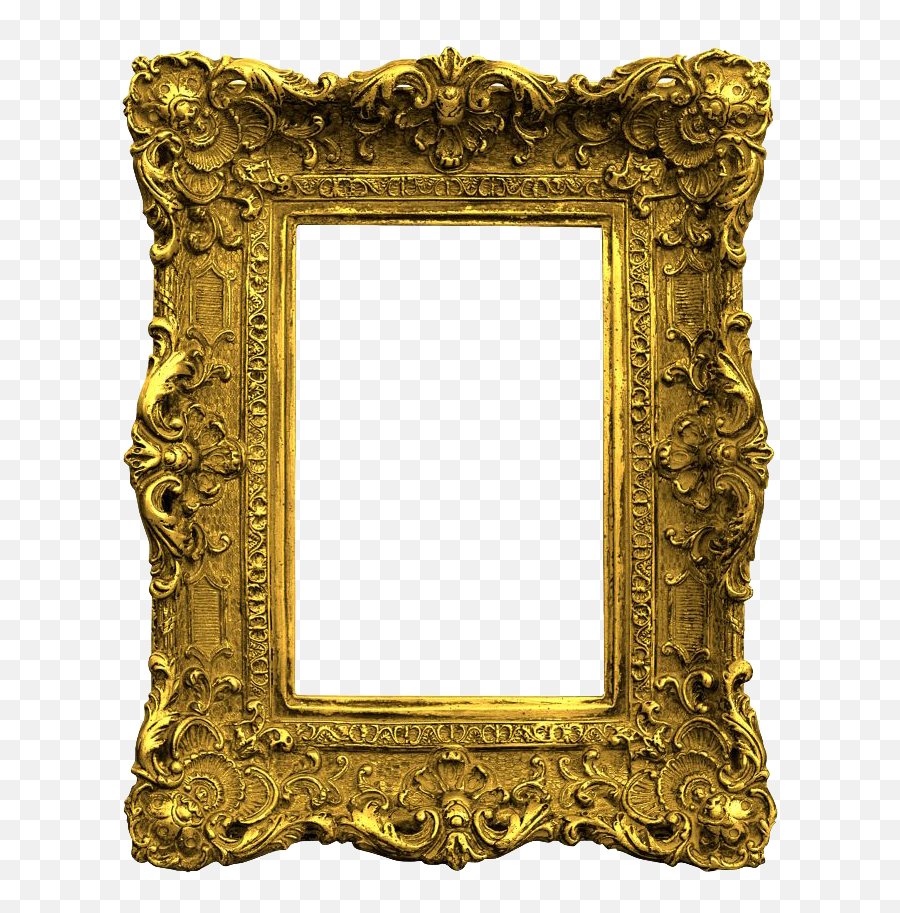 Golden Mirror Frame Png Pic - Old Gold Picture Frames,Mirror Frame Png