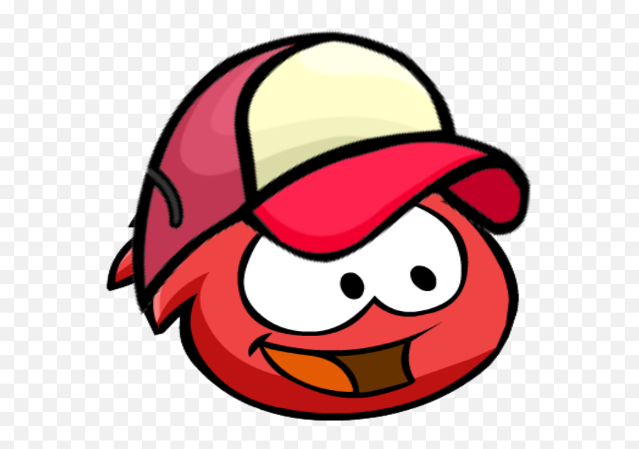 Download Red Puffle With Baseball Cap - Full Size Png Image Clip Art,Baseball Cap Png