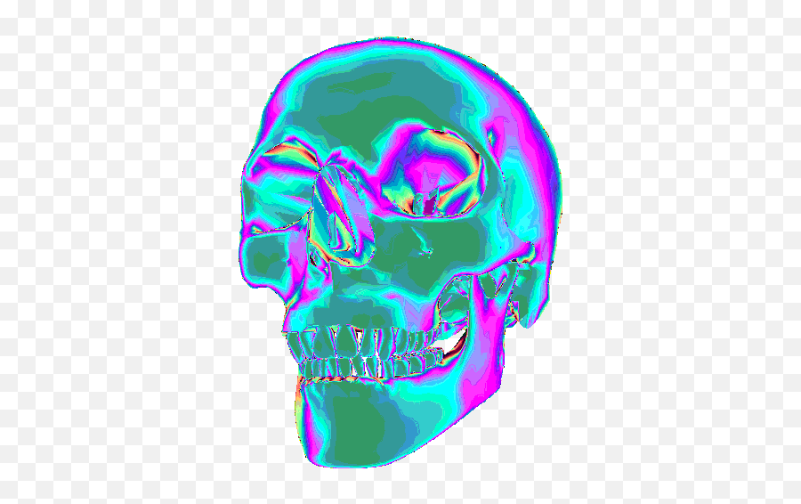 Top Skull Stickers For Android U0026 Ios Gfycat - Vaporwave Skull Transparent Png,Sombra Skull Png