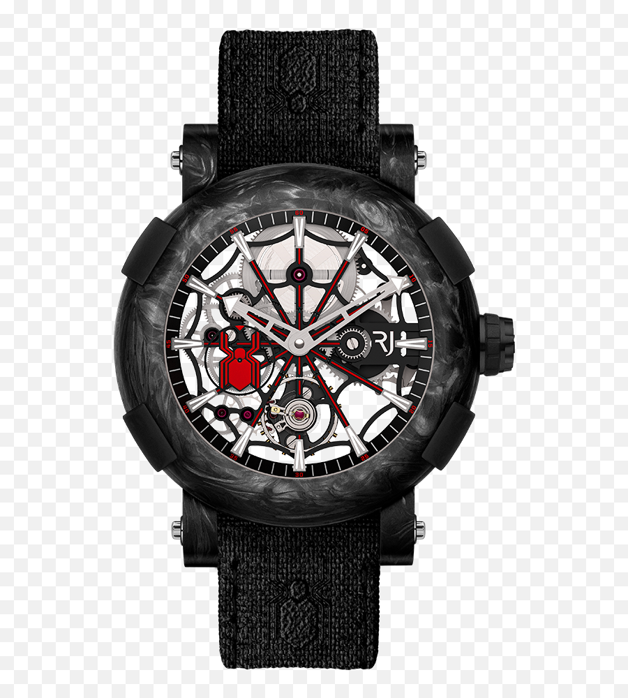 Rj - Arraw Spiderman Carbon 45mm Rj Watches Arraw Spider Man Png,Ultimate Spider Man Logo