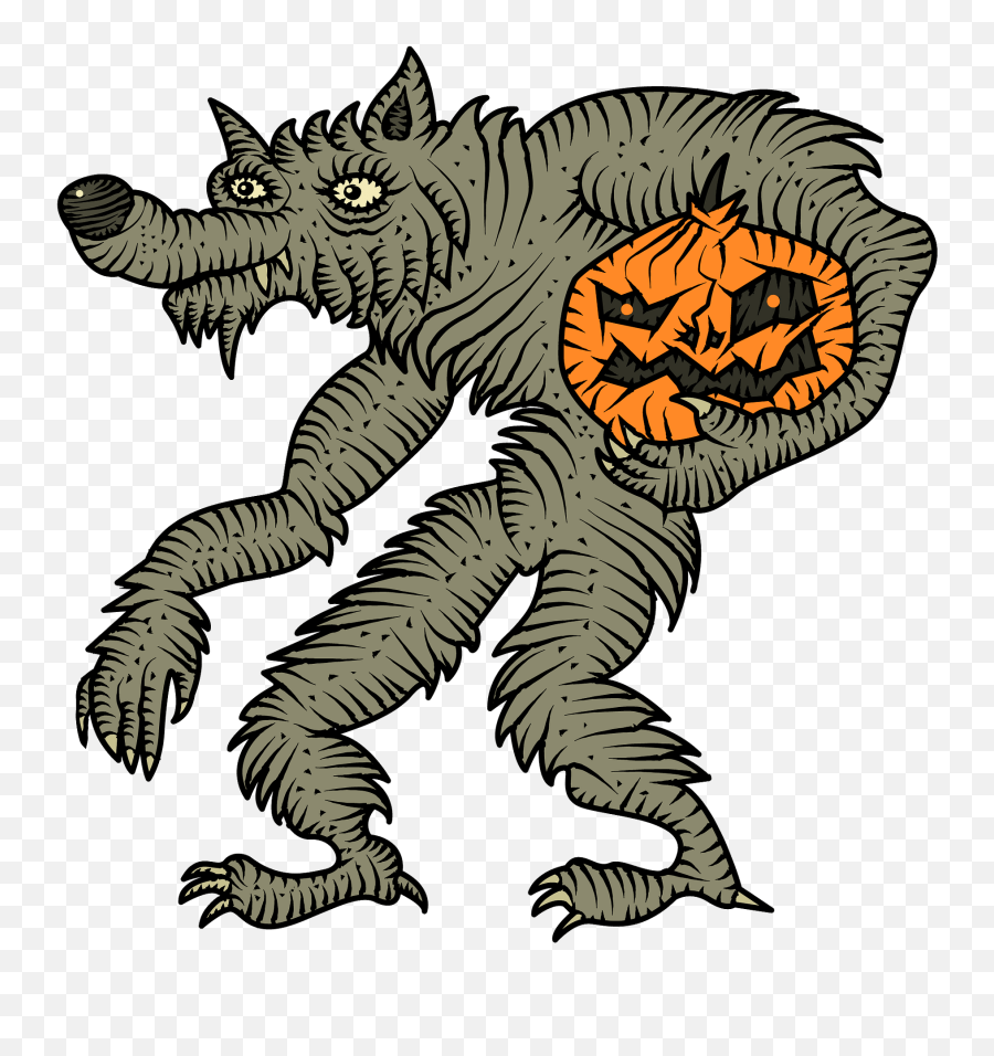 Werewolf With Pumpkin Clipart Free Download Transparent - Clip Art Png,Werewolf Transparent