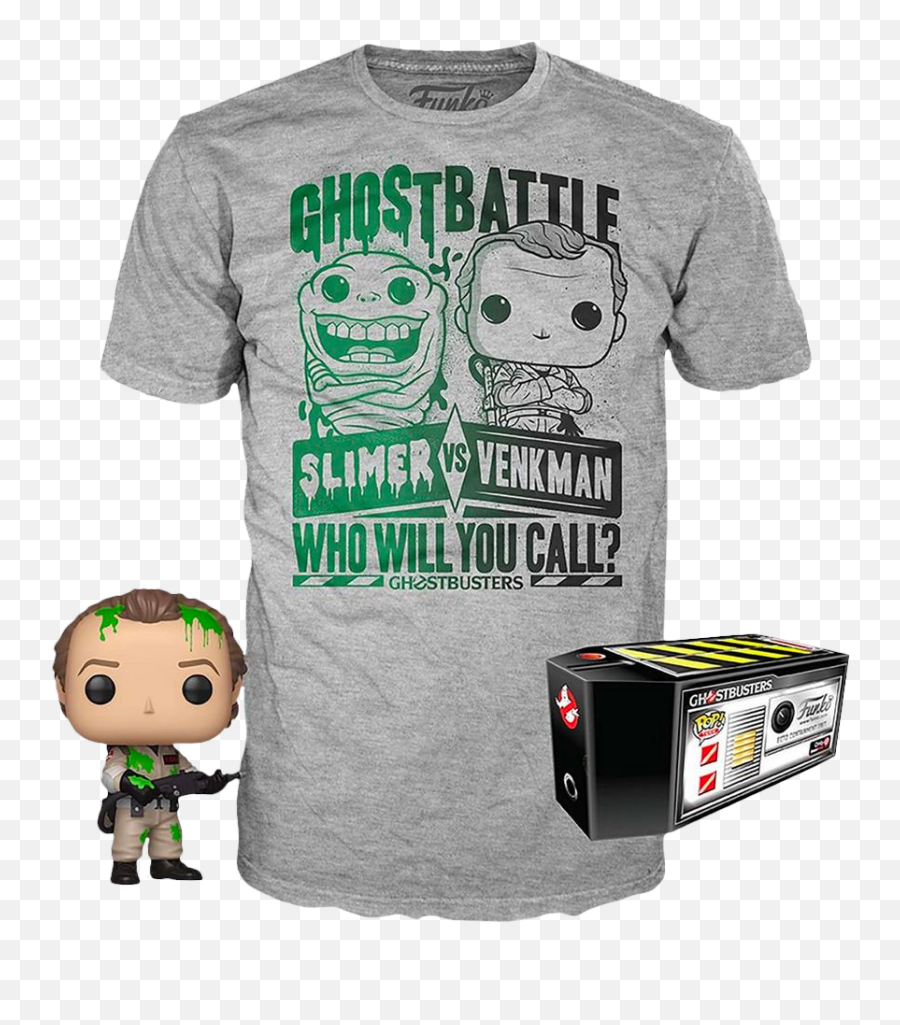 Ghostbusters U2013 Dr Peter Venkman With Slime Funko Tee Box Size L - Colonel Sanders Funko Pop Png,Slimer Png