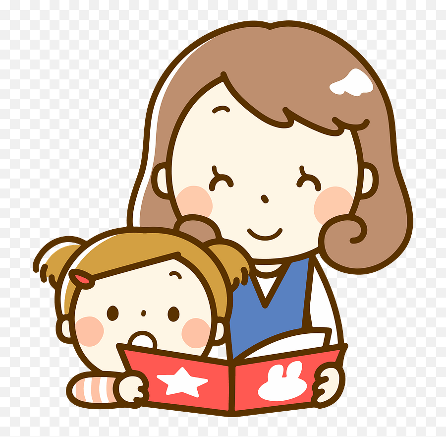 Mother And Daughter Are Reading A Book Clipart Free - Mom And Daughter Reading Books Clipart Png,Book Clip Art Png