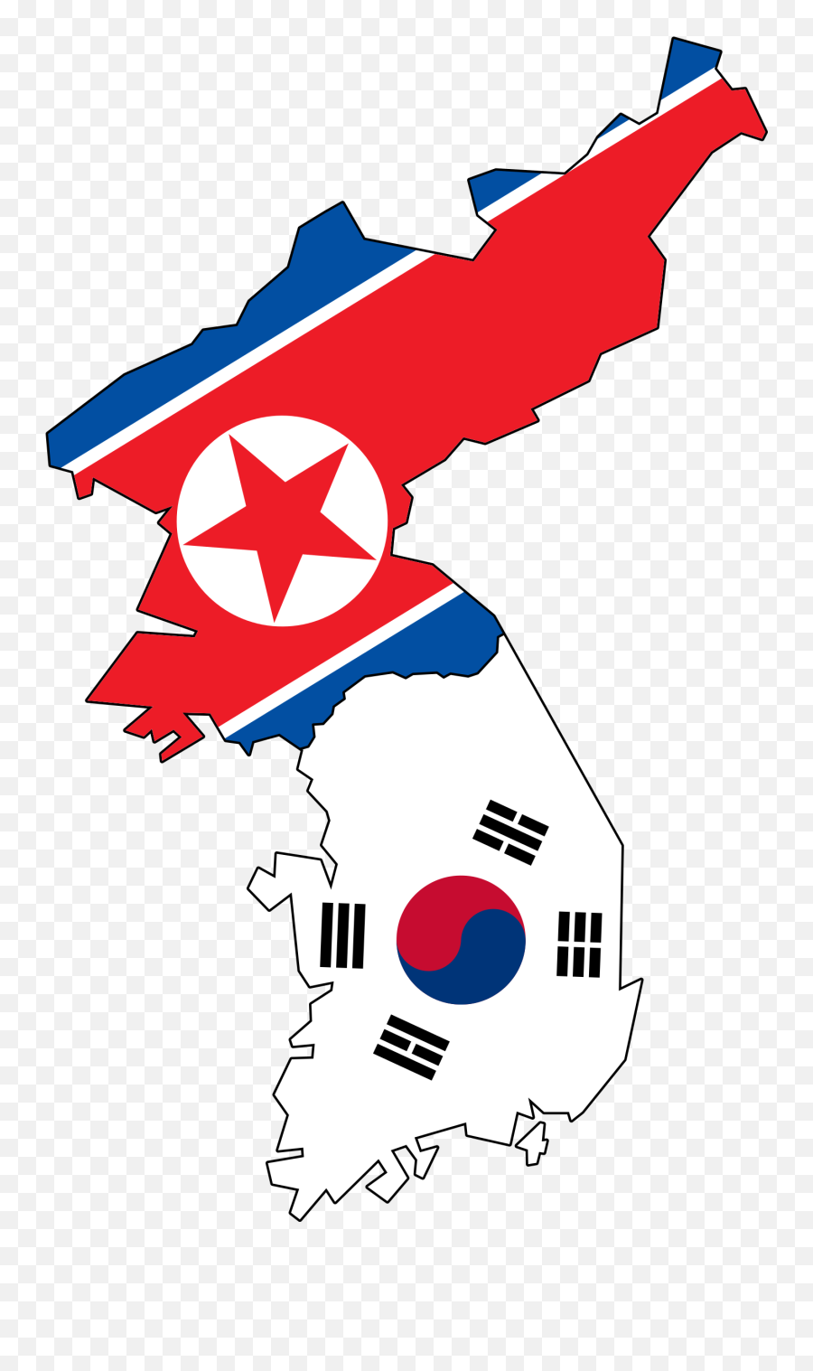 Nuke Clipart Flag North Korea - North Korea Flag And South Korea Flag Png,Korean Png