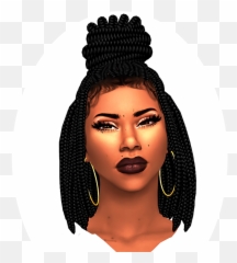 Download Sims Hair Hairstyle Forehead Afro Png Free - Sims 4 Baby Hair,Hairstyle Png