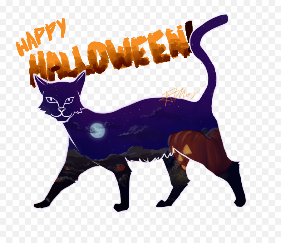 Happy Halloween Clipart Png Download - Black Cat,Halloween Clipart Png