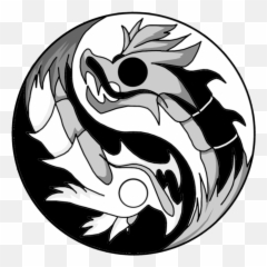 Yin And Yang Chinese Dragon Drawing - png