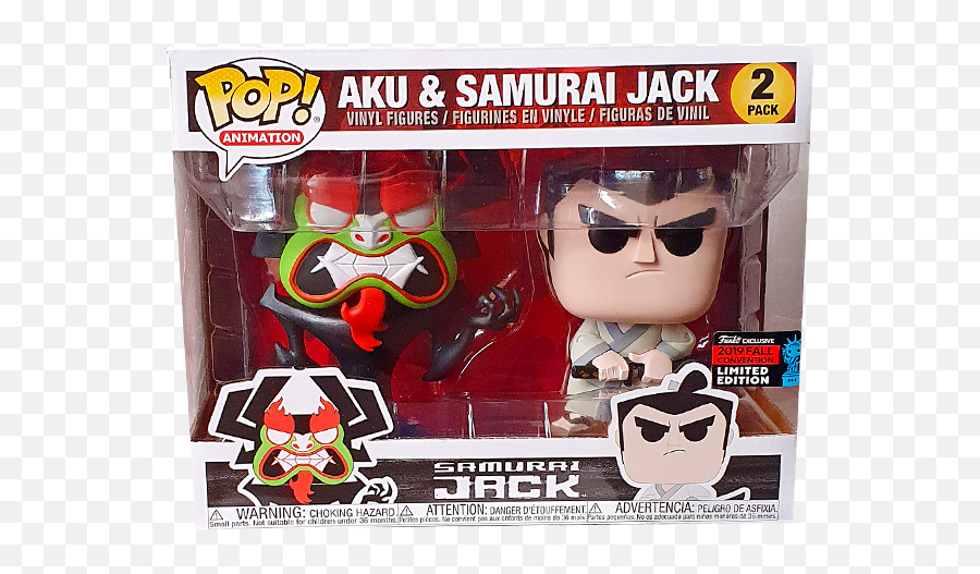 Samurai Jack - Aku U0026 Samurai Jack Nycc 2019 Exclusive Pop Vinyl Figure 2pack Samurai Jack Funko Pop Png,Samurai Jack Png