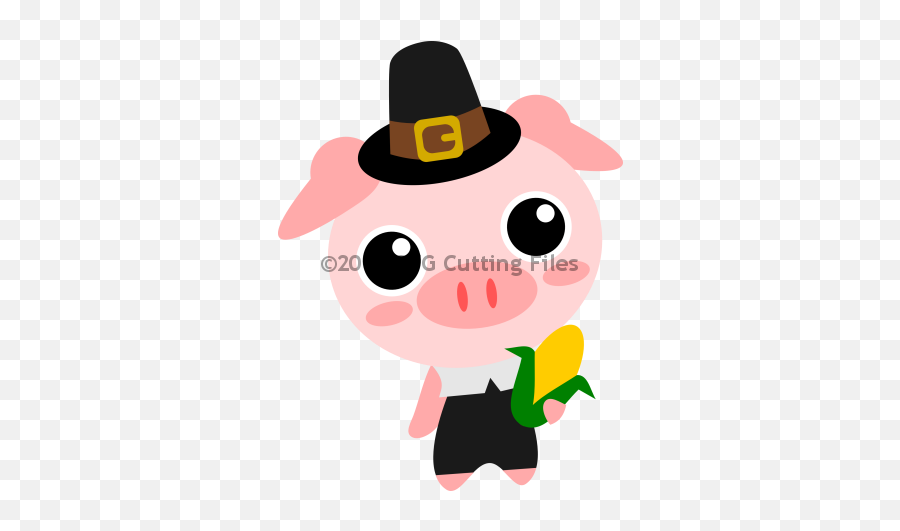 Pilgrim Pig - Pig With Pilgrim Hat Png,Pilgrim Hat Transparent