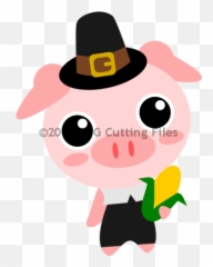 Pilgrim Pig - With Hat png