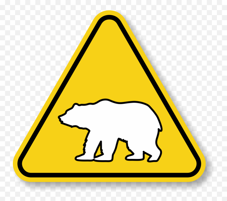 Polar Bear Crossing Symbol Sign Sku - Warning Polar Bear Sign Png,Warning Triangle Icon